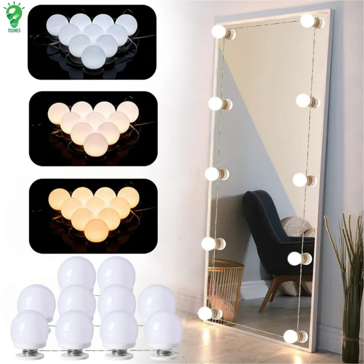 Vanity Light LED Bulbs for Makeup Mirror Stand | 10 Bulbs with 3 Light Modes