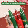 [Random Color] Christmas Themed Gel Pens 0.5mm Black Signature Pens  /Lovely  Cartoon Stationeries Gel Pens /Writing Stationery Office School Supplies. 