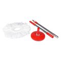 [Steel Wringer] Rotating Spin Mop 360 with Bucket & Wheels - 01 Microfiber Cloth Included (Extendable and Retractable) Steel / Plastic. 