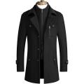 Aybeez - Winter Black Button Trench Coat For Men - Stay Warm And Stylish In This Trench Coat - Comfortable. 