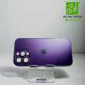 Iphone 14 Pro Max AG - Frosted Tempered Glass Case Camera Lens Protection Silicon_ Plus Glass Cover - Dark Purple. 