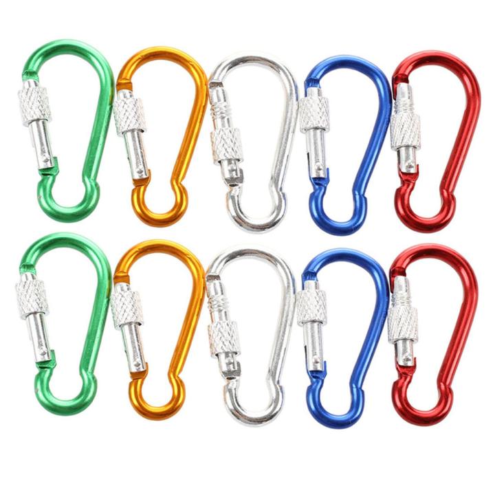 10Pcs Color Aluminum Alloy Carabiner Clip Hook Bottle Holder