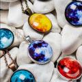 Glow in the Dark Moon Pendant Necklace. 