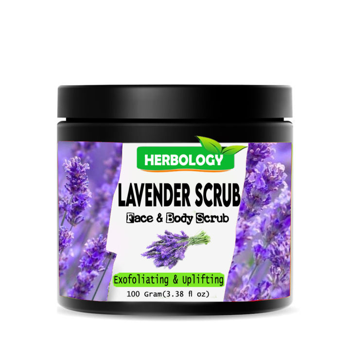 Herbology Lavender Scrub For Body & Face Scrub Skin Brightening, Exfoliating Suitable for All Type Skin suitable for both Men & Women