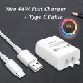 Original Vivo Fast Charger 44W US Quick Charge 2.0 Adapter US/UK Type C Cable for X70 X60 S12 S10 Pro T1 IQOO Neo 5 855 Z5X Z6 Z5. 