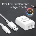 Original Vivo Fast Charger 44W US Quick Charge 2.0 Adapter US/UK Type C Cable for X70 X60 S12 S10 Pro T1 IQOO Neo 5 855 Z5X Z6 Z5. 