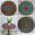 Round Coffee Table Lacquer Work 18 Inches. 