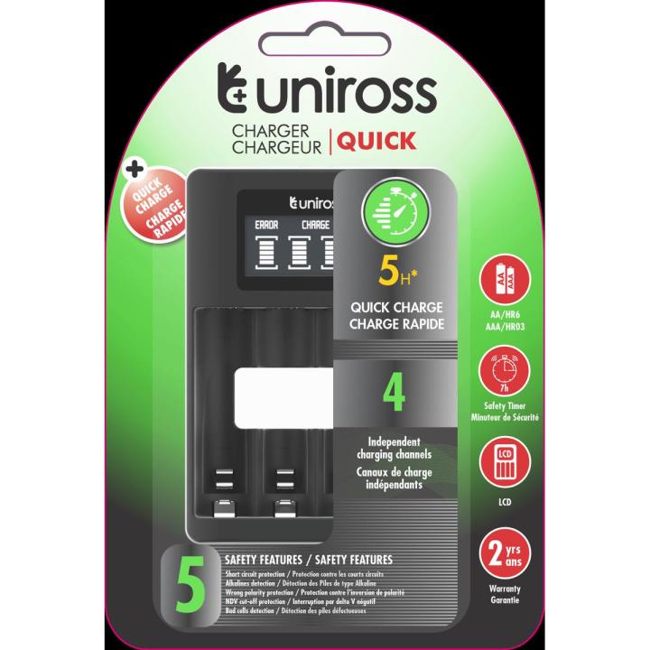 Uniross Original Quick LCD Charger for AA / AAA Turbo 5 Hour Individual Cell Smart Charger