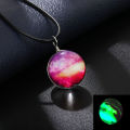 Wholesale Fantasy Universe Star Handmade Leather Rope Glass Crystal Astronomical Ball Pendant Necklace Jewelry. 