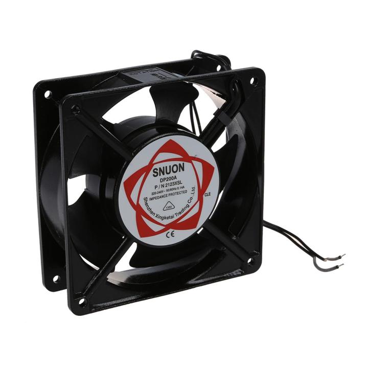 FLYEER AC 220-240V 0.14A 120mmx120mm Metal Computer CPU Fan Black