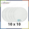 Artisan - pack of 5 round white canvas 10 x10. 