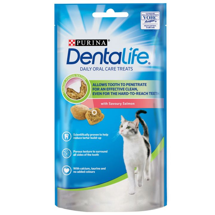 Purina Dentalife Cat Treats With Savoury Salmon Flavor - 40g