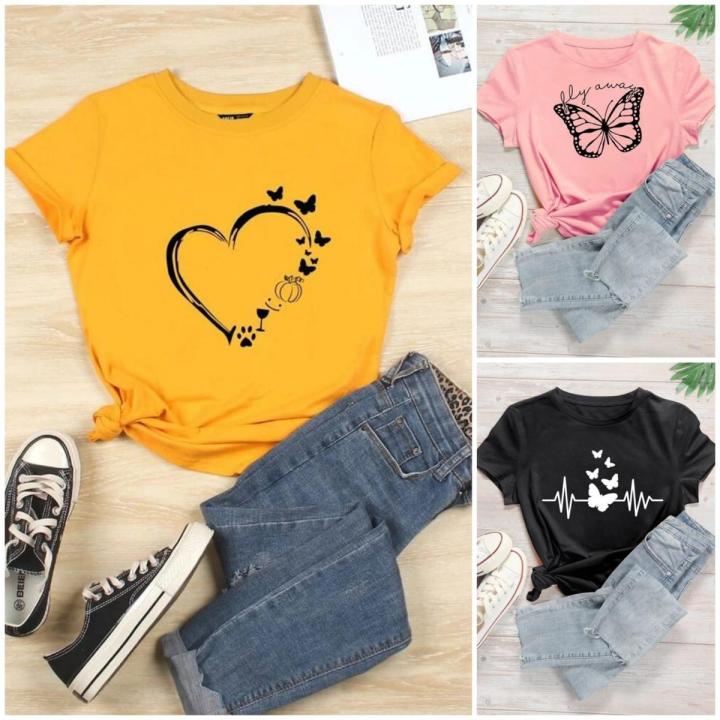 Pack OF 3 Printed T Shirts For Girls & Women | Daraz.pk