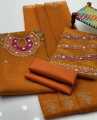 New Wedding Collection Handi Gala Organza 3 PC Fully Handmade Dress With Embroidery Gala and Handmade Bazu With Botiya Wala Dupatta With Kattan Silk ( Libasse-e-Haya ). 