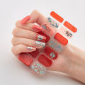 Grim Teiousx Semi Cured Gel Nails Art Stickers Fashion Solid Color Manicure Decal UV LED Lamp Need Gel Nail Decals Nail Sticker Decoration. 