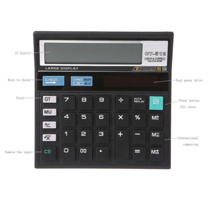 Digital Battery Power Large Display Office Desktop Calculator CT-512