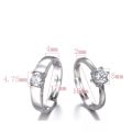 2 Pcs Pair Couple Rings set with Box for Girls and Boys lovers Silver Plated Adjustable Simple Best Gift. 