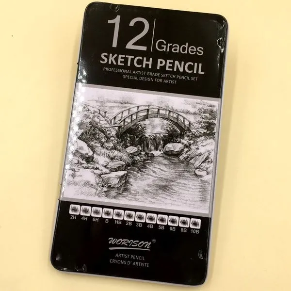 Worison%20Professional%20Sketch%20and%20Drawing%20pencils%20set,%20Art%20Pencil%2012-Count%20Drawing/Sketching%20Pencil%20Set%20of%2012%20in%20Metal%20Box%20-%20Image%203