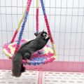 Climbing Rope Mesh Hammock For Small Animals Ferrets Chinchillas Hamster Play Rest Hanging Toy Bed Rat Pet Carrier Pet Supplies. 