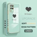 TA for Realme 8 5G Back Cover + Free Lanyard Simple Love Luxury 6D Plating Case Side Pattern Soft Silicone Square Phone Cases. 