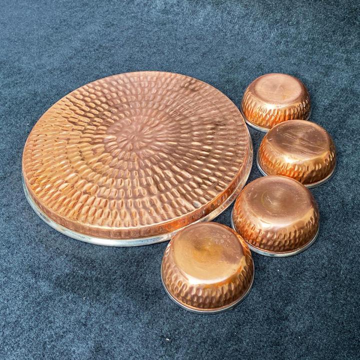Copper Steel Thaal Gujrati Indian Thaal, Dry Fruit Thaal, Serving Thaal