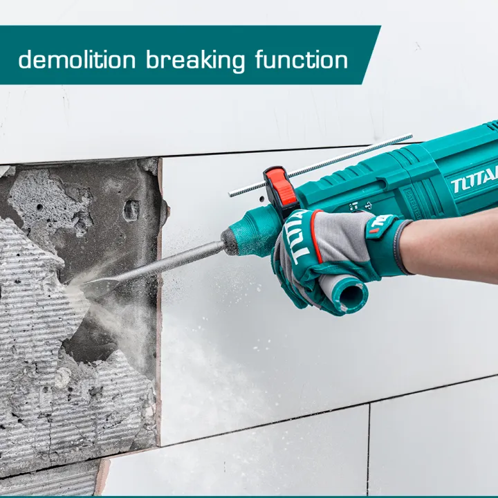 TOTAL%20950W%20Corded%20Rotary%20Hammer%20SDS%20Plus%20System%20with%203%20Drills%20and%202%20Chisels,%201set%20Extra%20Carbon%20Brushes%20TH309288%20-%20Image%202