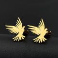 Dove of Peace Cufflinks For Mens Stainless Steel Animal Jewelry Hollow Pigeon Pattern Twins Blazer Cufflinks Wedding Dad Gifts. 