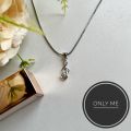 Unique Korean style Music Pendant A very Charming sterling silver with a zircon for Ladies and Girls Stainless Steel Silver Color Music Pendant Necklace Holding Crystal Diamond For Women and Girls  Gift Jewelry For Her And your Loved Ones. 
