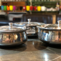 Serving Handi | Premium Stainless Steel Serving Handi | Available in All Sizes | Food-Grade Mathar Designed Handi with Steel Lid | Hammered/Naqshi/Modern Design. 