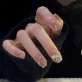 24Pcs Y2k Black Nail Long Ballet Reusable Acrylic Press on Set Nails Dark Coffin Artificial Full Cover False Nail Art Tips. 