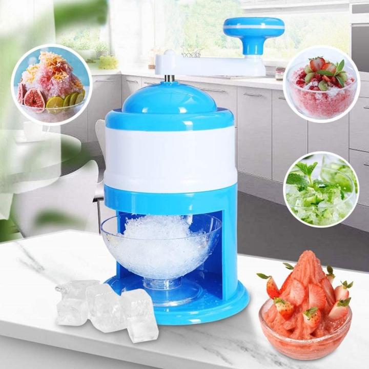 New Portable Ice Crusher and Shaved Ice Gola Ganda Maker Machine Hand Shaved Ice Machine Manual Fruit Smoothie Machine Mini Household Ice Shaver Small Ice Crusher
