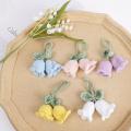 Floral Car Keychain Crocheted Keychain Leaf Keychain Colorful Woolen Key Chain Flower Keychain Bag Pendant Cute Bag Charm For Women Handmade Crochet Flower Keychain Wool Knitted Key Ring Pendant. 