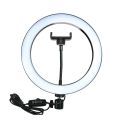 Ringlight 10" / 26cm Ring Light With Phone Holder & 3 Shades of Colours Only Ring light For Video Making Selfie Ring Light Photography Dimmable Makeup 26cm Ring Light Video Live with Phone Holder USB Plug (NO STAND). 