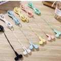 Macaron Candy Series Stereo High Bass 3.5mm Headset Wired Earphone With Microphone Handfree. 