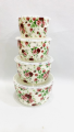 04 Pieces Ceramic Sealed Fresh Bowl Set With Plastic Lid - Multicolor. 