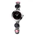Kimio Black & Pink Beads Watch For Women/Girls. 
