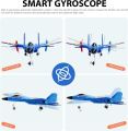 HW-33 RC Airplane,Flying Jet 2.4GHhz 2 Channel Remote Control Plane, Remote Control jet with Gyro Night Lights and Rechargeable Battery, Easy to Fly for Adults, Kids DUAL BATTERY. 