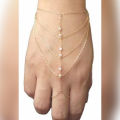 New Fashion Golden Bracelet with Chain ring. 