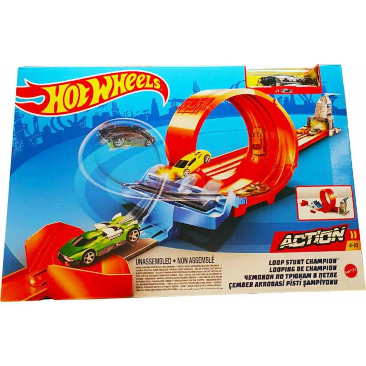 Hot Wheels Champion Action Track Set 1 Car Race Loop Flip For Kids