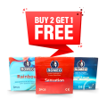 (Pack of 3) Romeo Condom | Long Love, Sensation & Rainbow (Lubricated Condoms). 