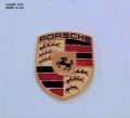 Porsche Logo Golden Horse 1 piece Logo Metal Emblem Metal Body Monogram For Car Motorcycle Decorative Metal Marka Self Adhesive Metal Logo. 