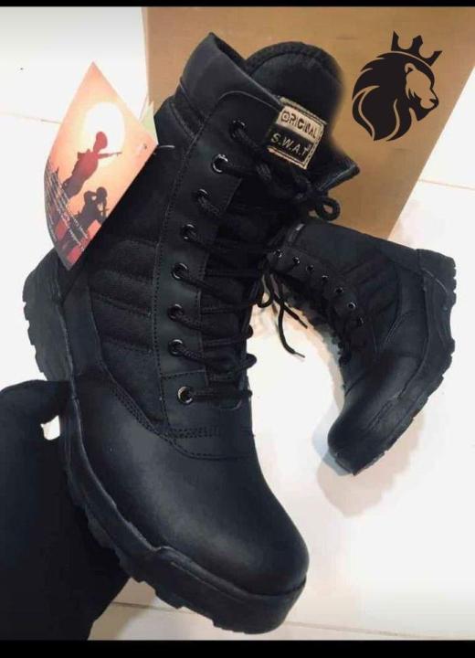 Black Army Walking Army Boots For Men