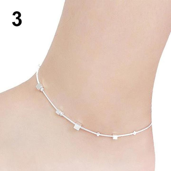 1Pc Simple Design Women Star Heart Beads Ankle Bracelet Barefoot Sandal  Anklet