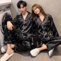 Pack of 2 Couple Night Suit Set, Men and Women Silk Night Dress / Printed Trouser Shirt Soft Material Nighty Set for Both Women and Men - Silky Satin Pajama Sets Button Down Sleepwear Loungewear.(It come in different colors and design, so we may send any). 