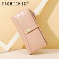 Korean women's long wallet stone pattern bi-fold cute zipper purse long women wallets. 