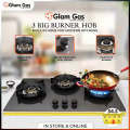 Glam Gas GG 07A  | 3 Burner | Kitchen Gas Stove | Gas Stove. 