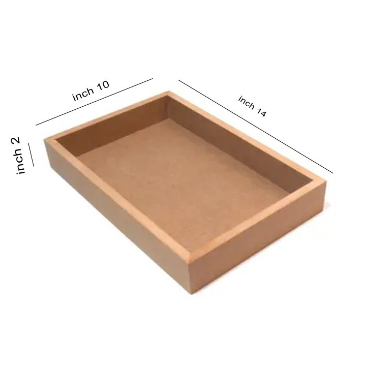 Rise N Shine - MDF Tray for Craft | MDF Trays for Art and Craft | Plain Tray | Unfinished MDF Tray Plain for Decoupage | Wooden Tray