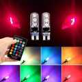 SMDs LED Remote Control Car Parking Light Bulbs RGB LED 2PCs. 