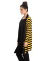 Black & Yellow Polyester Striped Shrug for Women. 