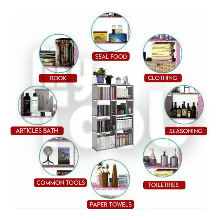 Adjustable%20Bookshelf%20%7CBook%20rack%20Multi-Compartment%20Bookcase%20with%20Rear%20Wall%20Cloth%20&%20Front%20Curtain%20for%20Bedroom%20-%20Image%207